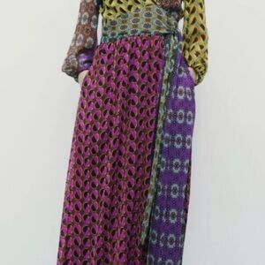 Zara Multicolor Patterned Maxi Dress